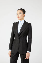 Julia Single Breasted Stripe Suit - Alexandra-Dobre.com